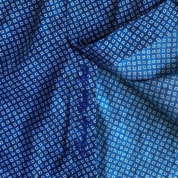 Robert Graham Blue Geometric Print Homedale Men's Shirt Classic Fit Size M - Picture 6 of 10